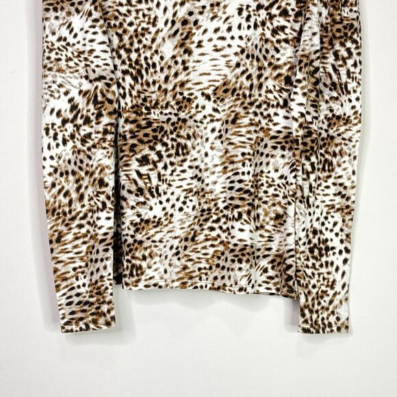 LOFT 2022 Cheetah Leopard Animal Print Puff Long Sleeve Top Women's Size Small - Picture 5 of 9